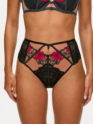 Caged Rose High Waist Brazilian